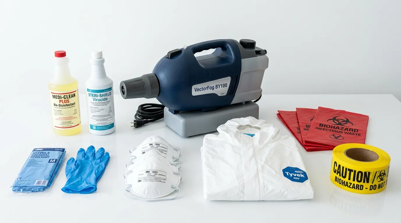 Professional biohazard remediation crew working in Wahneta